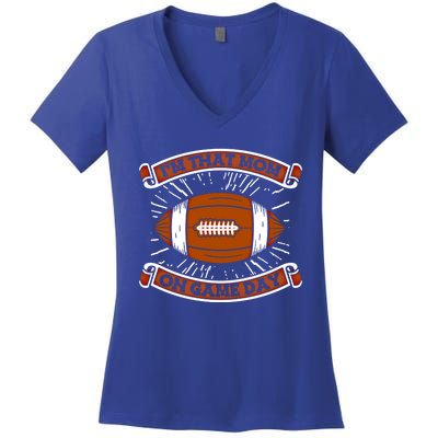 American Football Mother Player Footballer Gift Football Mom Gift Women's V-Neck T-Shirt