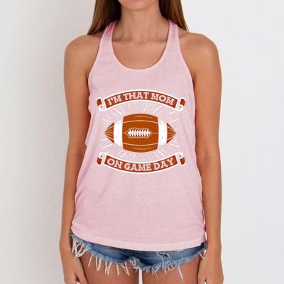 American Football Mother Player Footballer Gift Football Mom Gift Women's Knotted Racerback Tank