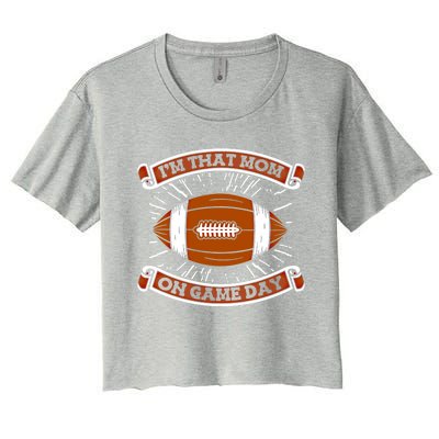 American Football Mother Player Footballer Gift Football Mom Gift Women's Crop Top Tee