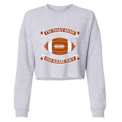 American Football Mother Player Footballer Gift Football Mom Gift Cropped Pullover Crew