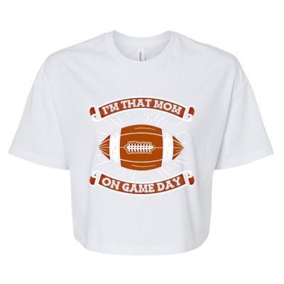 American Football Mother Player Footballer Gift Football Mom Gift Bella+Canvas Jersey Crop Tee