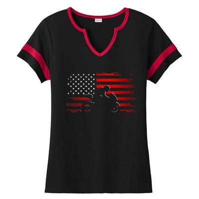 American Flag Motorcycle Apparel Motorcycle Ladies Halftime Notch Neck Tee