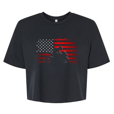 American Flag Motorcycle Apparel Motorcycle Bella+Canvas Jersey Crop Tee