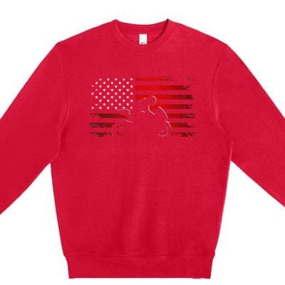 American Flag Motorcycle Apparel Motorcycle Premium Crewneck Sweatshirt