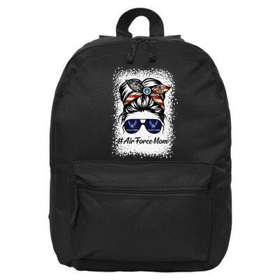 Air Force Mom Messy Bun Sunglasses Military Mom Mother's Day Cute 16 in Basic Backpack