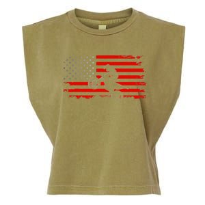 American Flag Motocross Motocross Dirt Bike Garment-Dyed Women's Muscle Tee