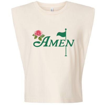 Amen Floral Master Golfer Golf Lover Golf Flower Garment-Dyed Women's Muscle Tee