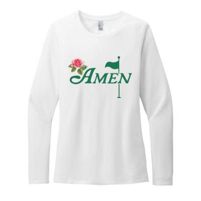 Amen Floral Master Golfer Golf Lover Golf Flower Womens CVC Long Sleeve Shirt