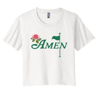 Amen Floral Master Golfer Golf Lover Golf Flower Women's Crop Top Tee