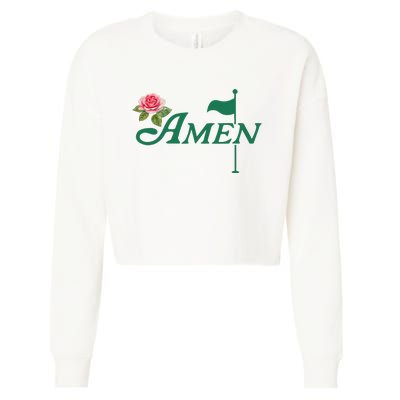 Amen Floral Master Golfer Golf Lover Golf Flower Cropped Pullover Crew