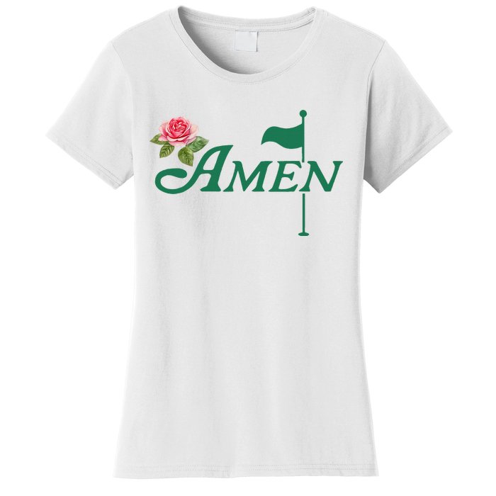 Amen Floral Master Golfer Golf Lover Golf Flower Women's T-Shirt