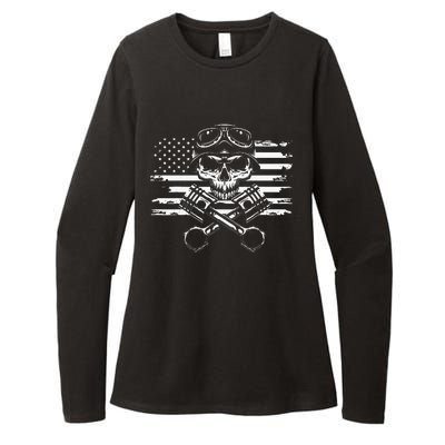 American Flag Motorcycle Apparel Motorcycle Womens CVC Long Sleeve Shirt