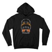 American Football Mom Leopard Bun Family Matching Mama Hoodie