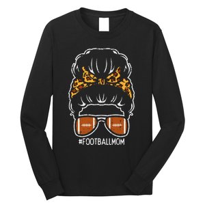 American Football Mom Leopard Bun Family Matching Mama Long Sleeve Shirt