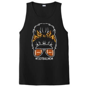 American Football Mom Leopard Bun Family Matching Mama PosiCharge Competitor Tank