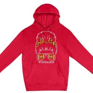 American Football Mom Leopard Bun Family Matching Mama Premium Pullover Hoodie