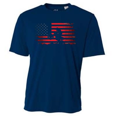 American Flag Motocross Apparel Motocross Dirt Bike Cooling Performance Crew T-Shirt