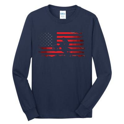 American Flag Motocross Apparel Motocross Dirt Bike Tall Long Sleeve T-Shirt