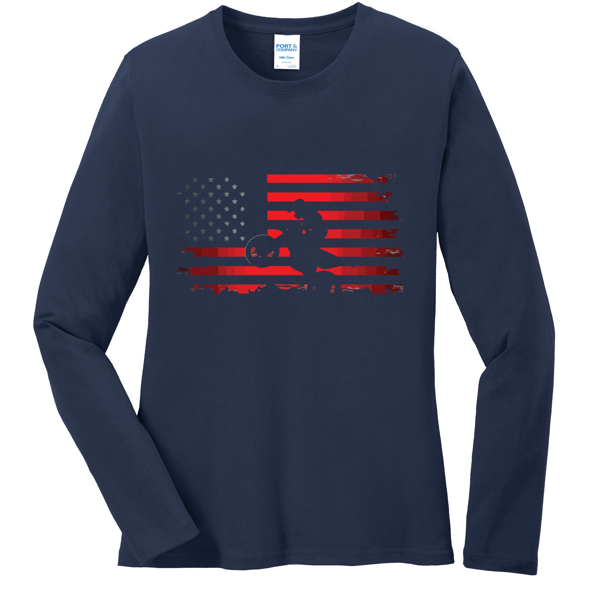 American Flag Motocross Apparel Motocross Dirt Bike Ladies Long Sleeve Shirt