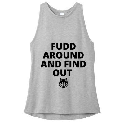  Azzi Fudd’s Mom Huskies Fudd Around And Find Out Ladies PosiCharge Tri-Blend Wicking Tank