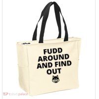 Azzi Fudd’s Mom Huskies Fudd Around And Find Out Zip Tote Bag