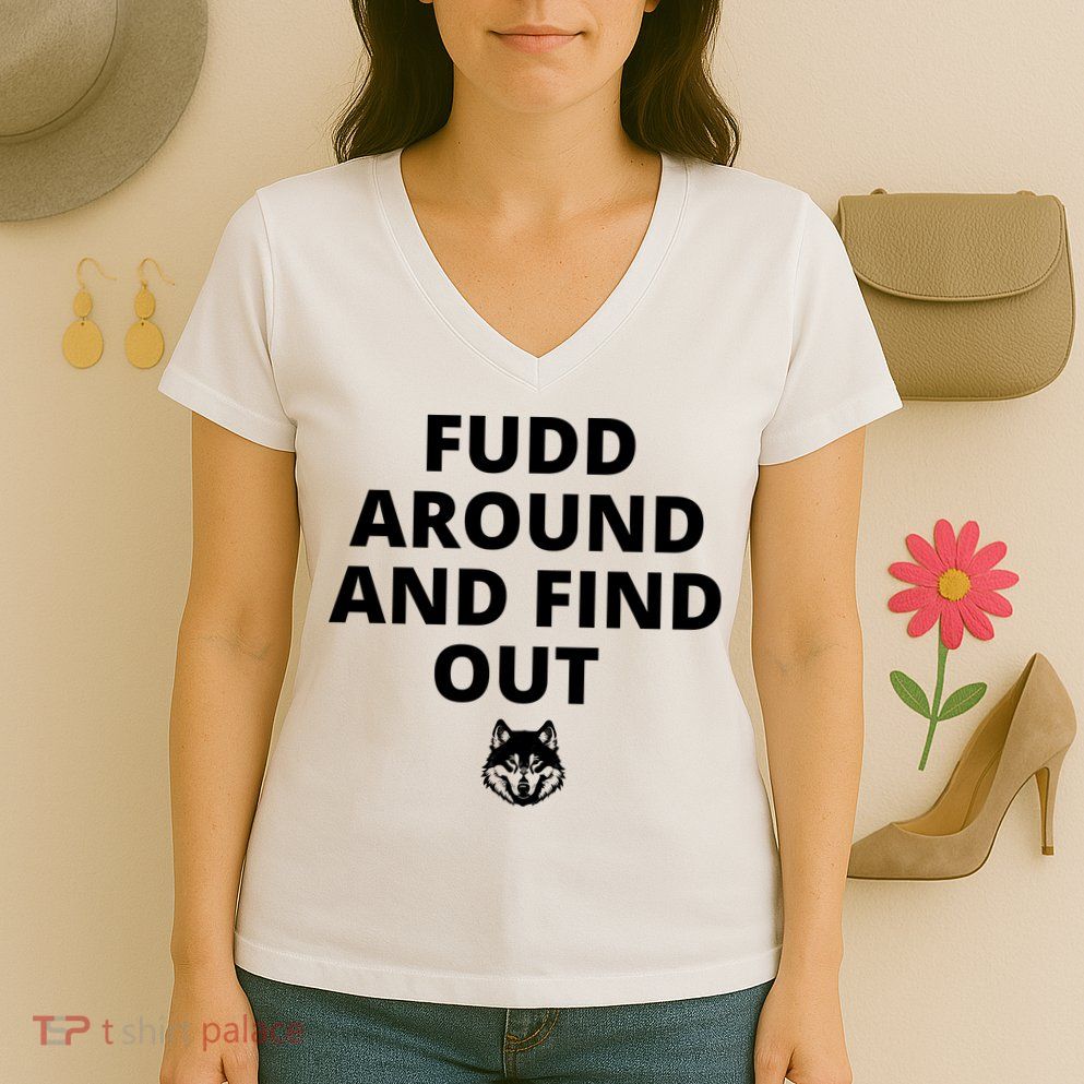  Azzi Fudd’s Mom Huskies Fudd Around And Find Out Women's V-Neck T-Shirt