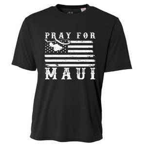 American Flag Maui Hawaii Strong Pray For Maui Cooling Performance Crew T-Shirt