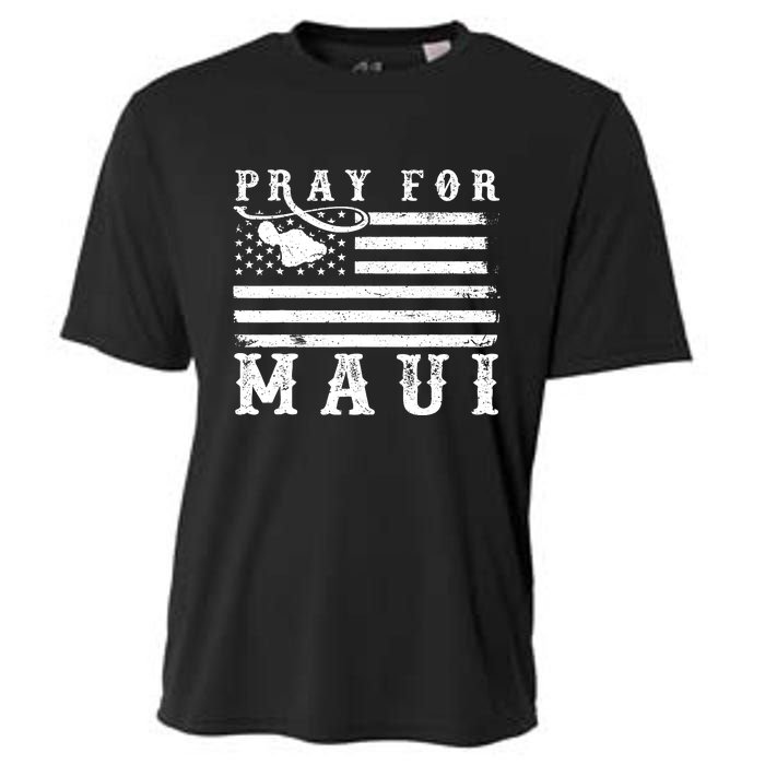 American Flag Maui Hawaii Strong Pray For Maui Cooling Performance Crew T-Shirt