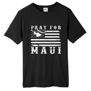 American Flag Maui Hawaii Strong Pray For Maui Tall Fusion ChromaSoft Performance T-Shirt