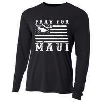 American Flag Maui Hawaii Strong Pray For Maui Cooling Performance Long Sleeve Crew