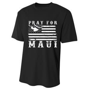 American Flag Maui Hawaii Strong Pray For Maui Performance Sprint T-Shirt