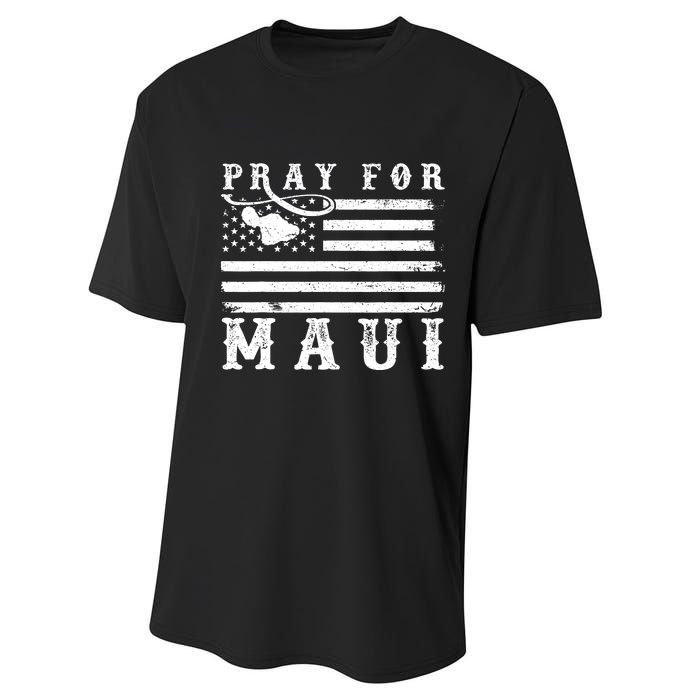 American Flag Maui Hawaii Strong Pray For Maui Performance Sprint T-Shirt