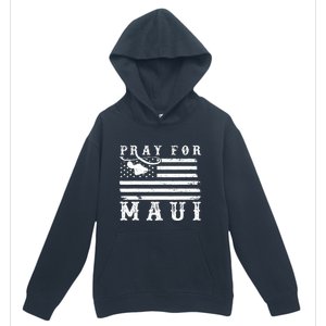 American Flag Maui Hawaii Strong Pray For Maui Urban Pullover Hoodie