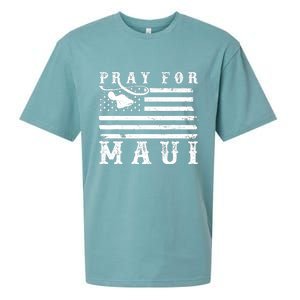 American Flag Maui Hawaii Strong Pray For Maui Sueded Cloud Jersey T-Shirt