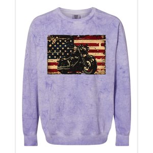 American Flag Motorcycle Apparel Biker Motorcycle Colorblast Crewneck Sweatshirt