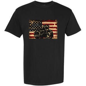 American Flag Motorcycle Apparel Biker Motorcycle Garment-Dyed Heavyweight T-Shirt