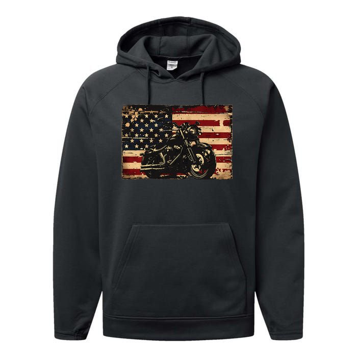 American Flag Motorcycle Apparel Biker Motorcycle Performance Fleece Hoodie