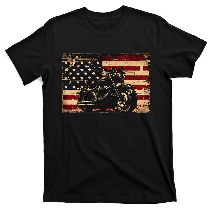 American Flag Motorcycle Apparel Biker Motorcycle T-Shirt