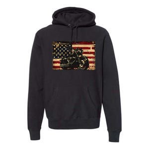 American Flag Motorcycle Apparel Biker Motorcycle Premium Hoodie