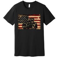 American Flag Motorcycle Apparel Biker Motorcycle Premium T-Shirt