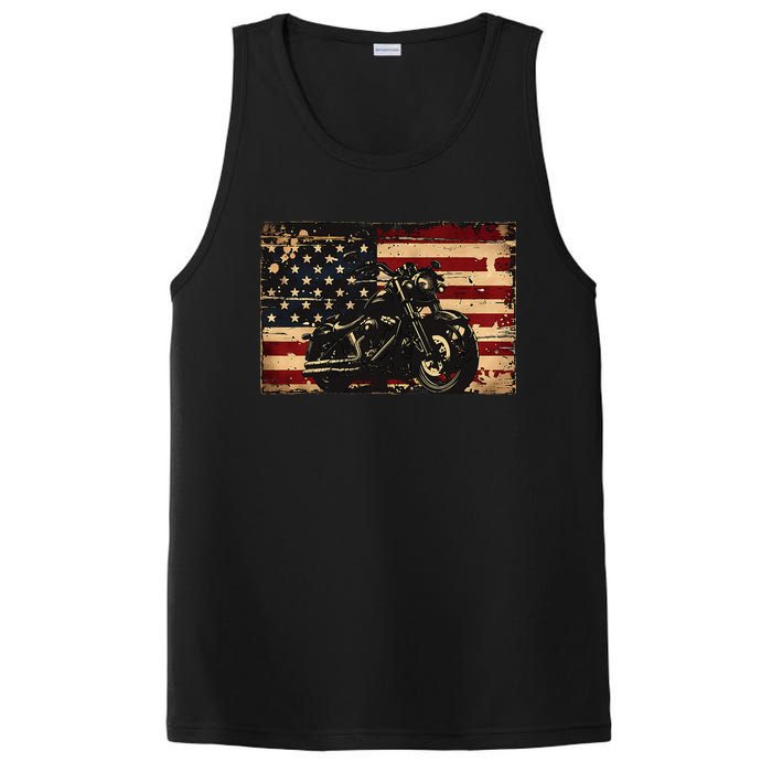 American Flag Motorcycle Apparel Biker Motorcycle PosiCharge Competitor Tank