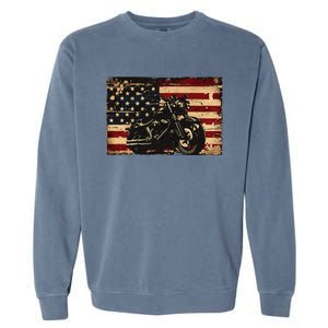 American Flag Motorcycle Apparel Biker Motorcycle Garment-Dyed Sweatshirt