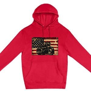 American Flag Motorcycle Apparel Biker Motorcycle Premium Pullover Hoodie