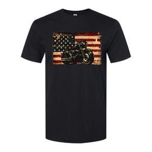 American Flag Motorcycle Apparel Biker Motorcycle Softstyle CVC T-Shirt