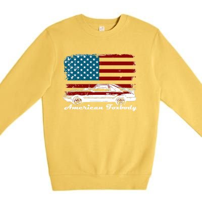 American Foxbody Muscle Car 5 0l Car Enthusiast Flag Gift Premium Crewneck Sweatshirt