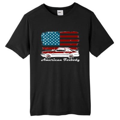 American Foxbody Muscle Car 5 0l Car Enthusiast Flag Gift Tall Fusion ChromaSoft Performance T-Shirt