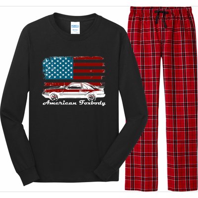 American Foxbody Muscle Car 5 0l Car Enthusiast Flag Gift Long Sleeve Pajama Set