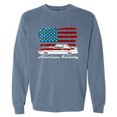 American Foxbody Muscle Car 5 0l Car Enthusiast Flag Gift Garment-Dyed Sweatshirt