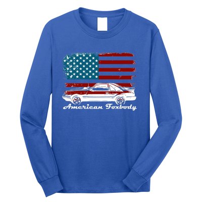 American Foxbody Muscle Car 5 0l Car Enthusiast Flag Gift Long Sleeve Shirt