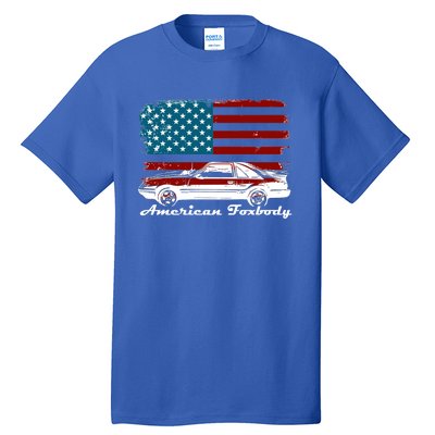 American Foxbody Muscle Car 5 0l Car Enthusiast Flag Gift Tall T-Shirt